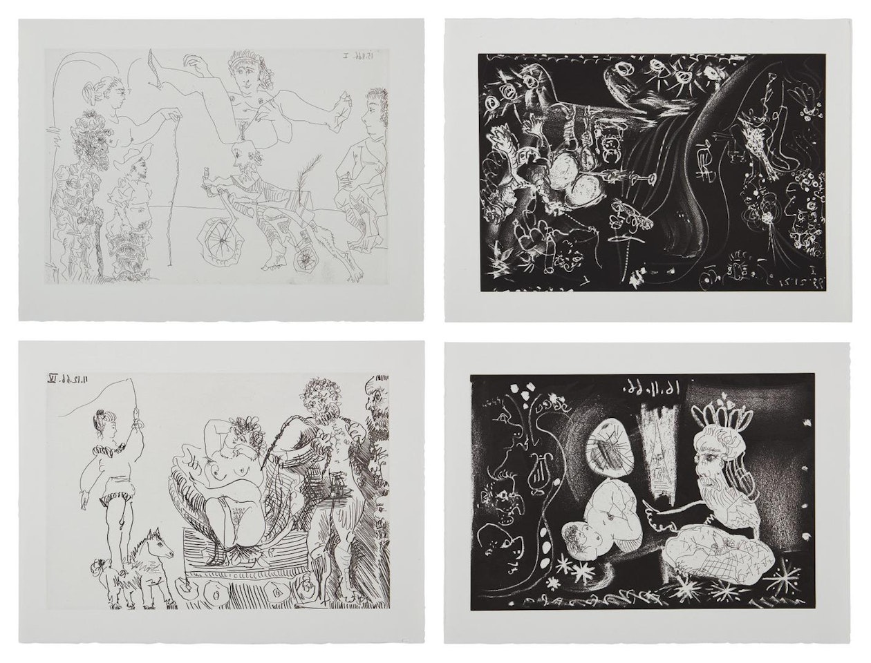 LE COCU MAGNIFIQUE: FOUR PLATES (BLOCH 1248-1251; BAER 1436-1439; SEE CRAMER BOOKS 140) by Pablo Picasso