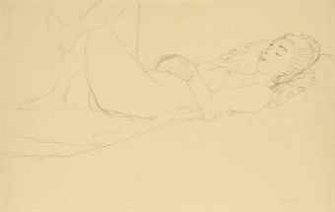 Schlafendes Mädchen by Gustav Klimt