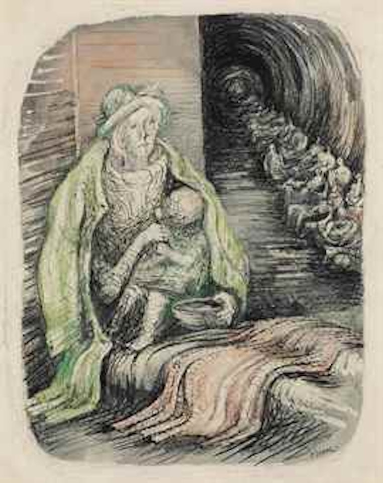 Woman in an Underground Shelter Feeding a Child by Henry Moore