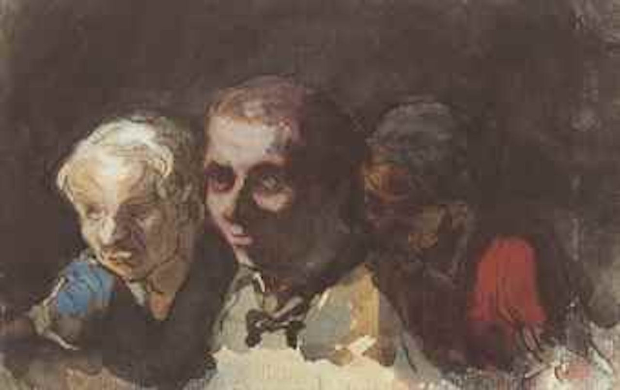Trois spéctateurs by Honoré Daumier