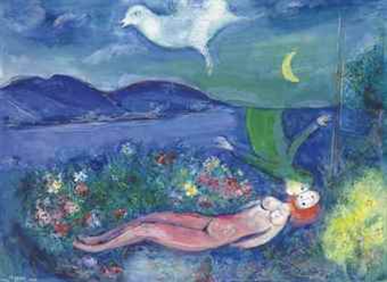 Les amoureaux au Cap-Ferrat by Marc Chagall