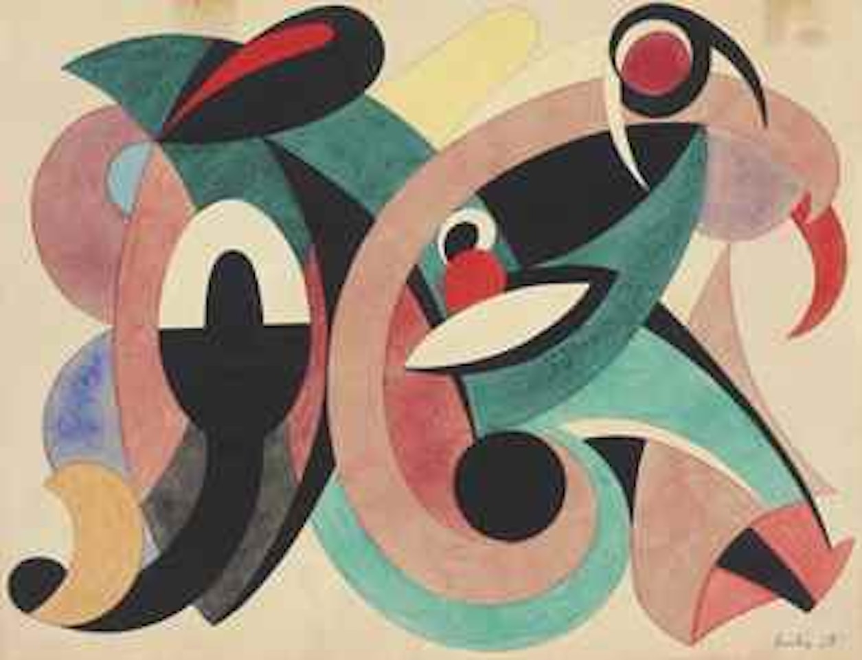 Composition abstraite “Confrontation” by Auguste Herbin