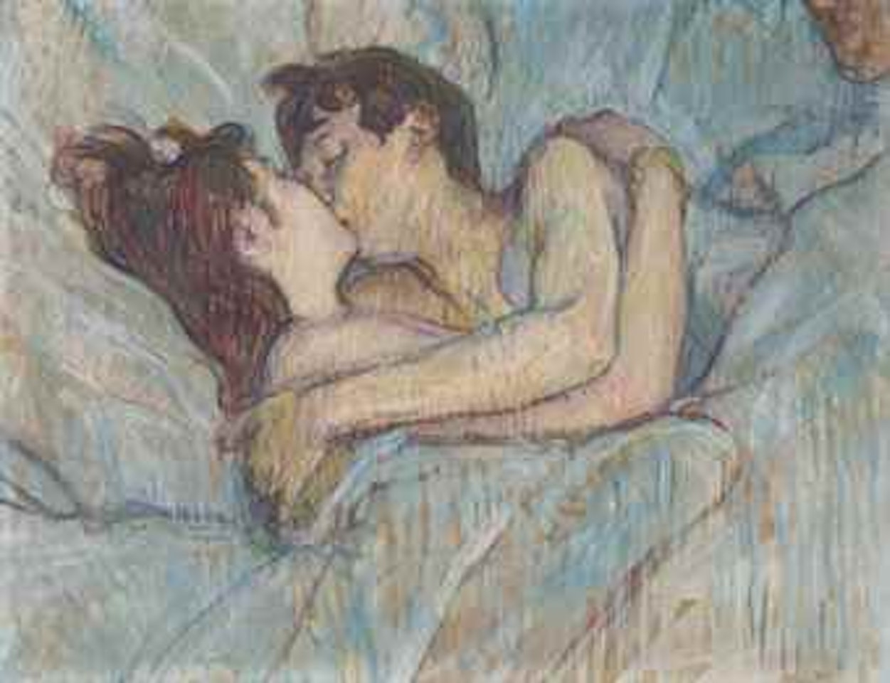 Au lit: Le baiser by Henri de Toulouse-Lautrec