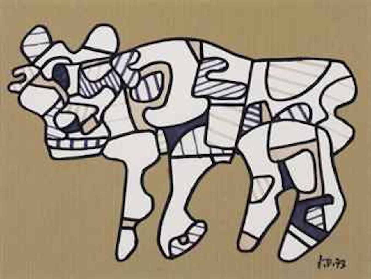 Chien (profil à gauche) by Jean Dubuffet