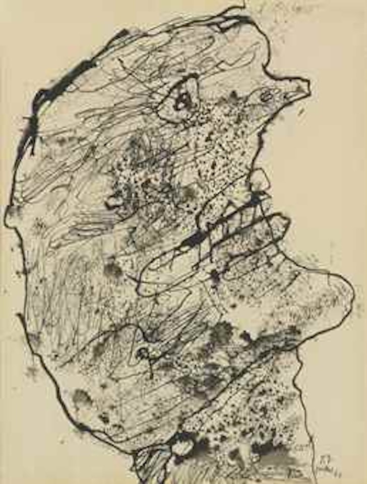 Tête de profil by Jean Dubuffet