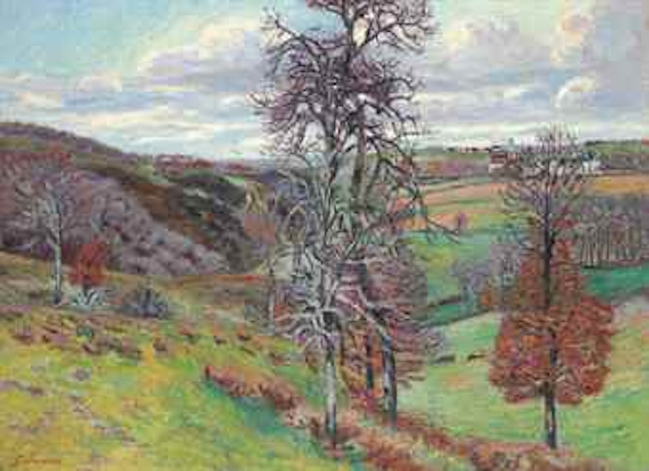 Paysage avec village à l'arrière-plan by Armand Guillaumin