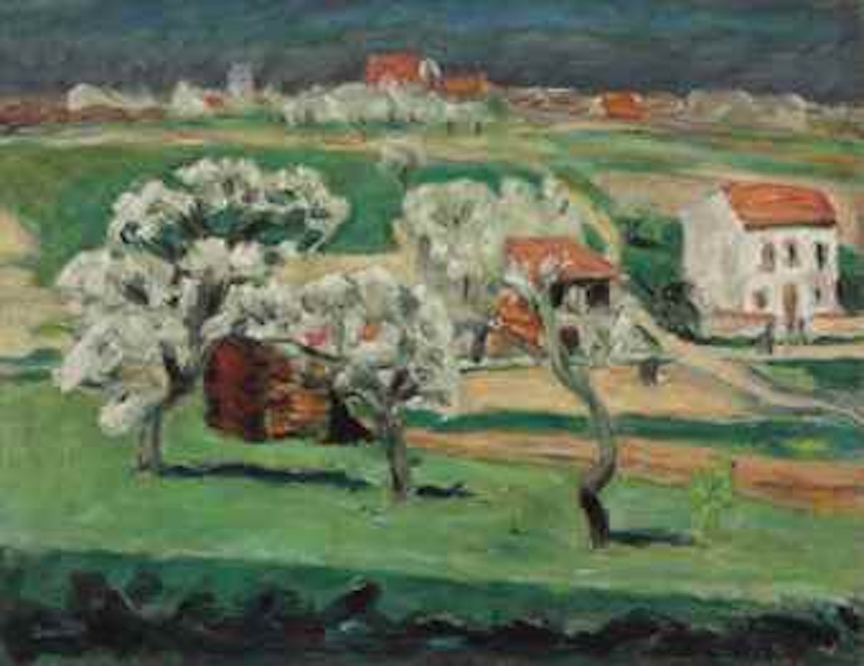 Arbres en fleurs, Maison Blanche by Pierre Bonnard