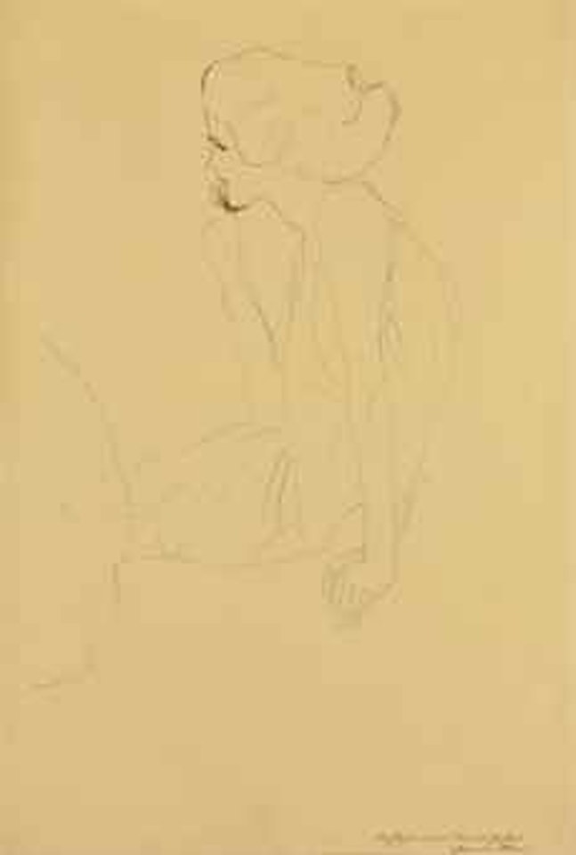 Sitzende nach links by Gustav Klimt
