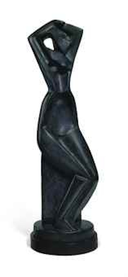 Femme assise se coiffant by Alexander Archipenko