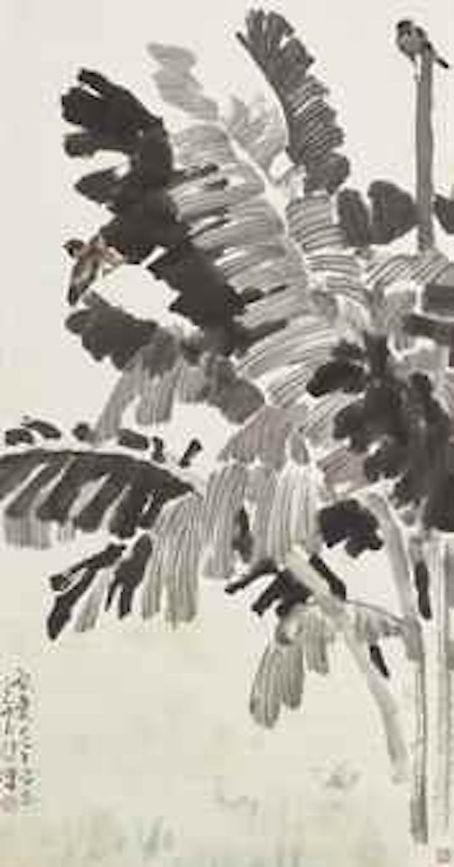 Plantain and Sparrows by Xu Beihong