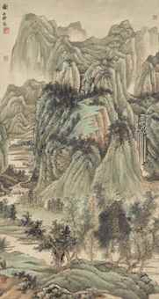 Willow and Verdant Mountains by Xie Zhiliu