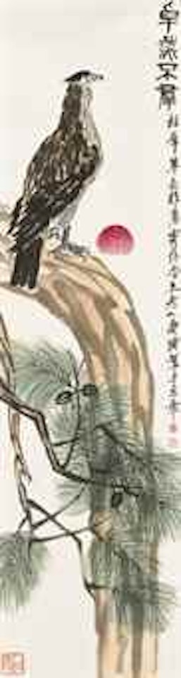 Eagle and Pine at Sunrise by Qi Baishi