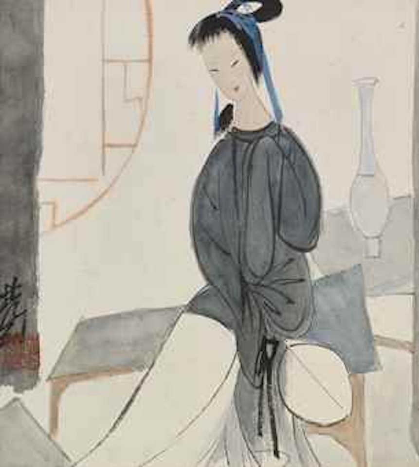 Lady with a Fan by Lin Fengmian