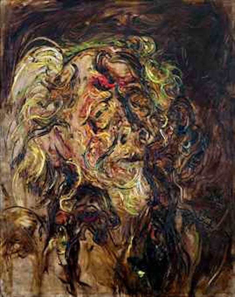 Self-Portrait with a Statue by Affandi