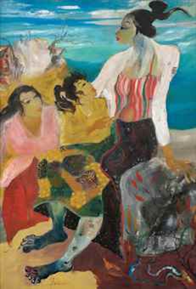 Three Women on a Beach by Hendra Gunawan