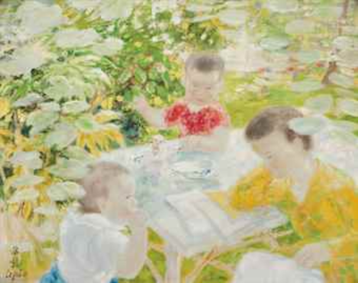 TROIS ENFANTS DANS LE JARDIN (THREE CHILDREN IN THE GARDEN) by Le Pho