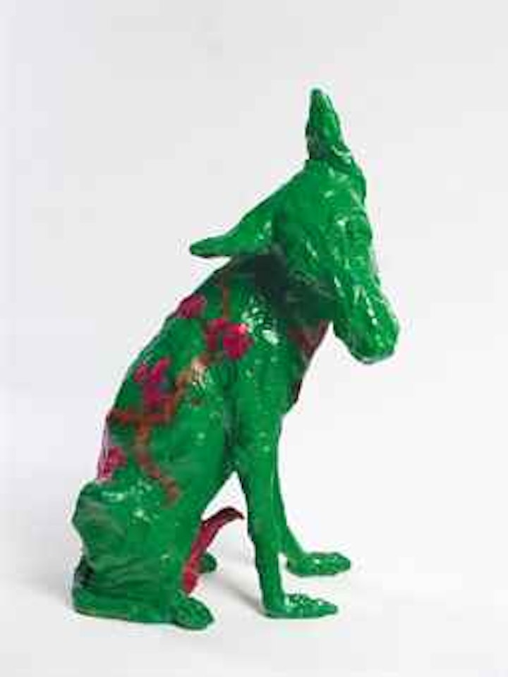 Green Dog and Plum Blossom by Zhou Chunya