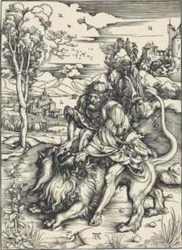 Samson rending the Lion by Albrecht Dürer
