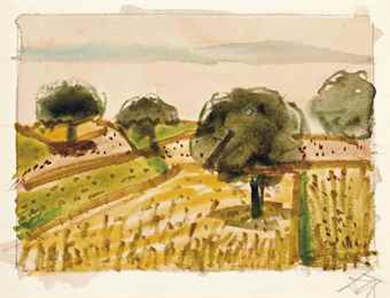 Am Bodensee II (Kornfelder und See) by Otto Dix