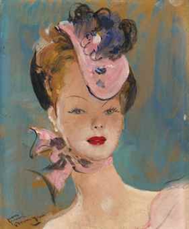 Le chapeau rose by Jean Gabriel Domergue