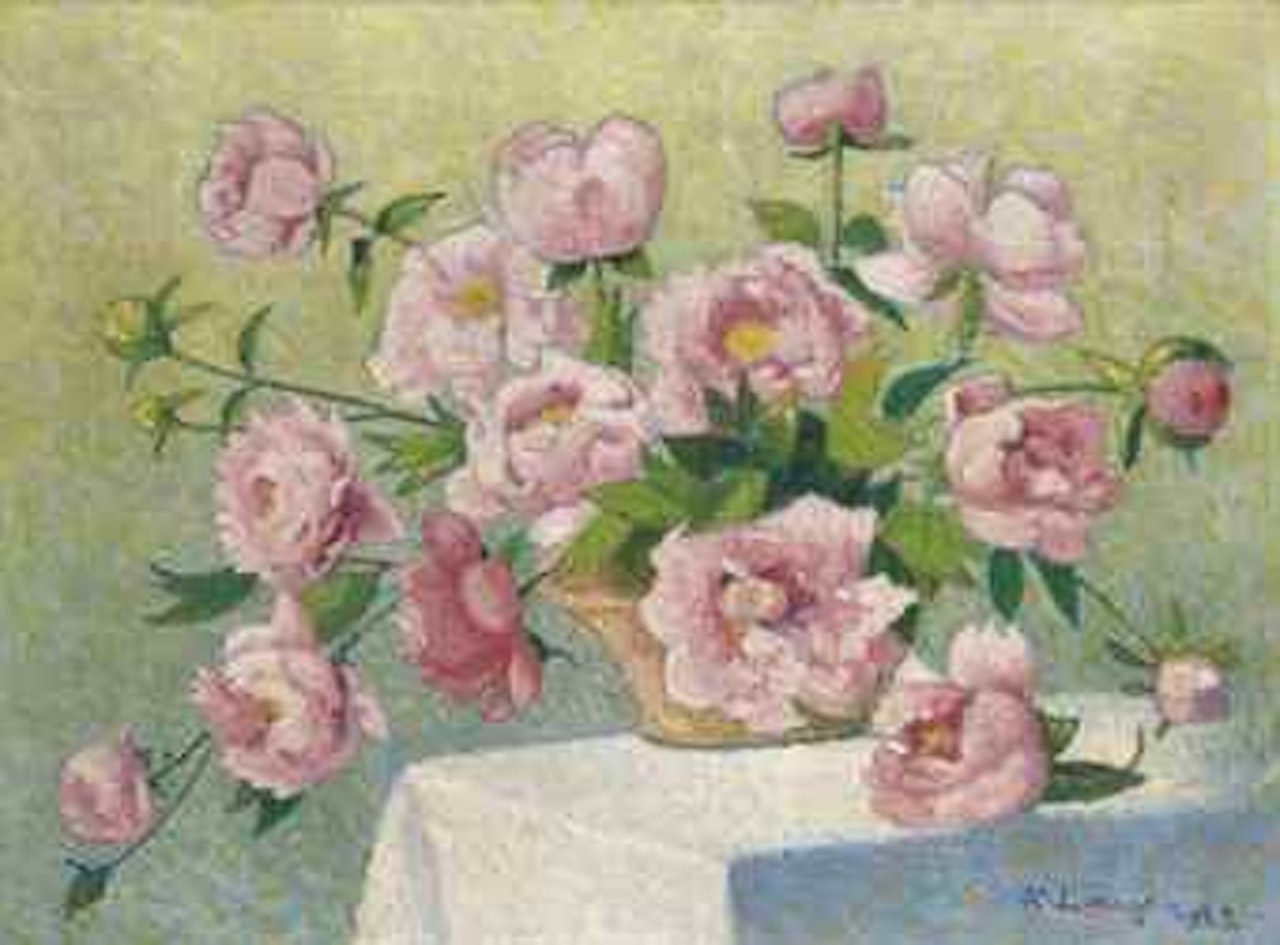 Pivoines roses by Achille Laugé
