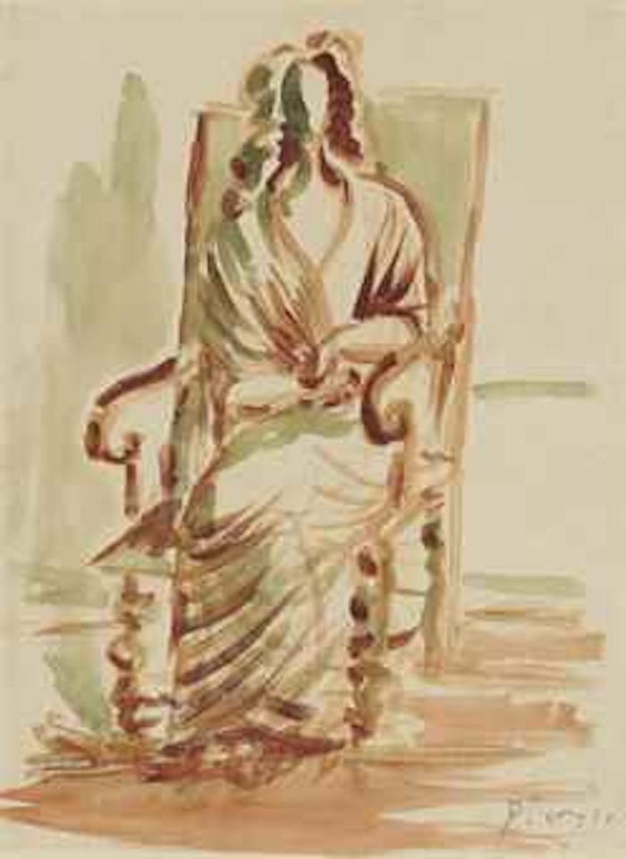Femme assise dans un fauteuil by Pablo Picasso