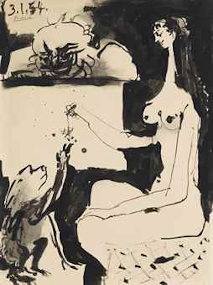 Femme et singe by Pablo Picasso