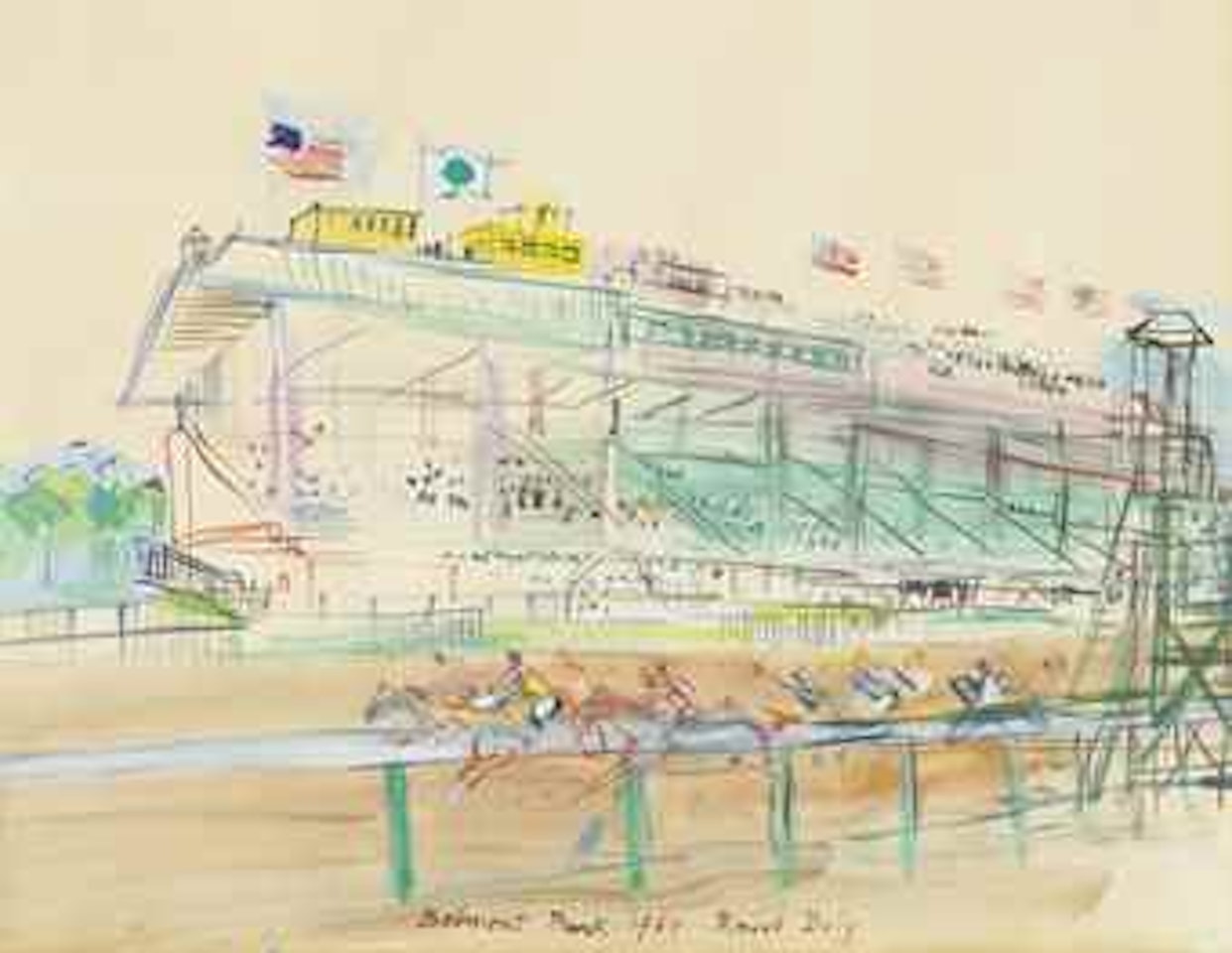 La course à Belmont Park by Raoul Dufy