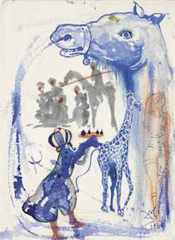 Odalisque et girafe pulvérisation des narines by Salvador Dali