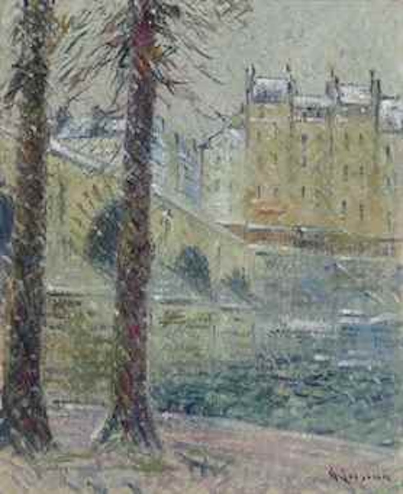 Le Pont Marie, effet de neige by Gustave Loiseau
