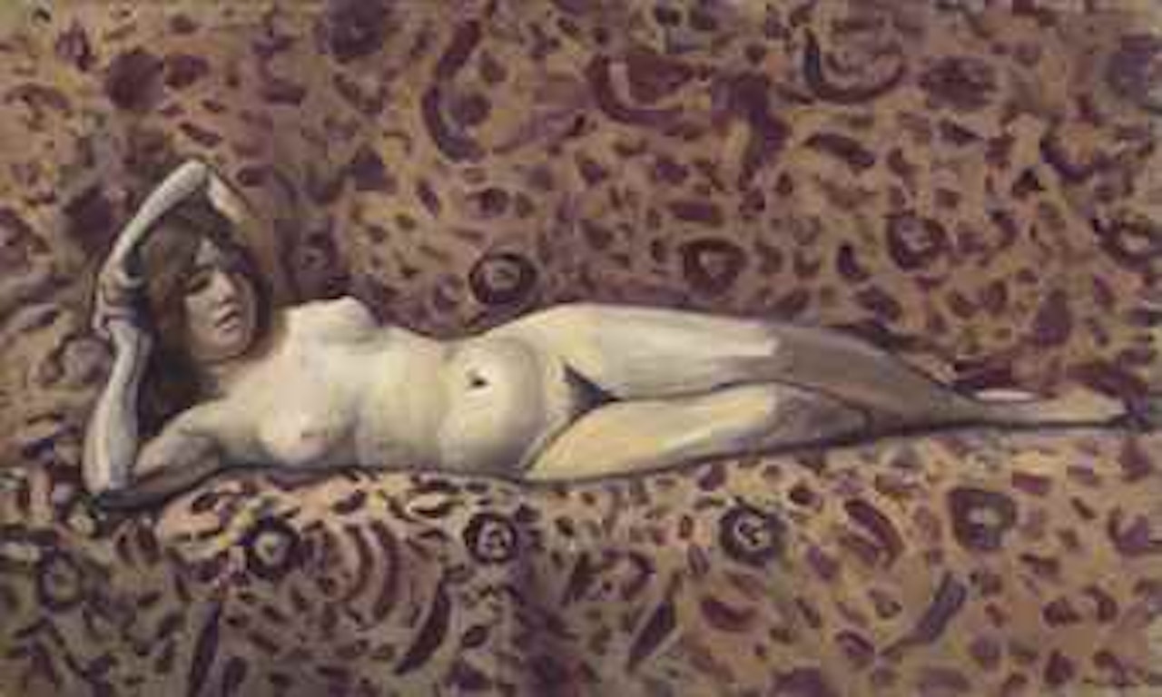 Nu couché sur une tenture à fleurs by Albert Marquet