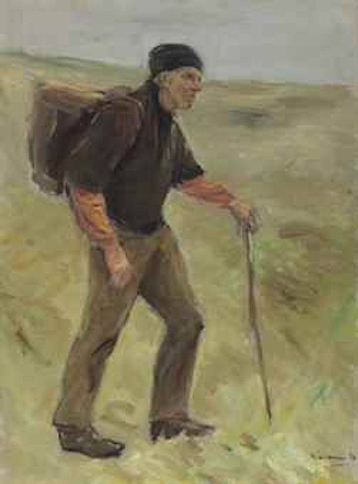 Schreitender Bauer – Studie, Ganzfigur by Max Liebermann