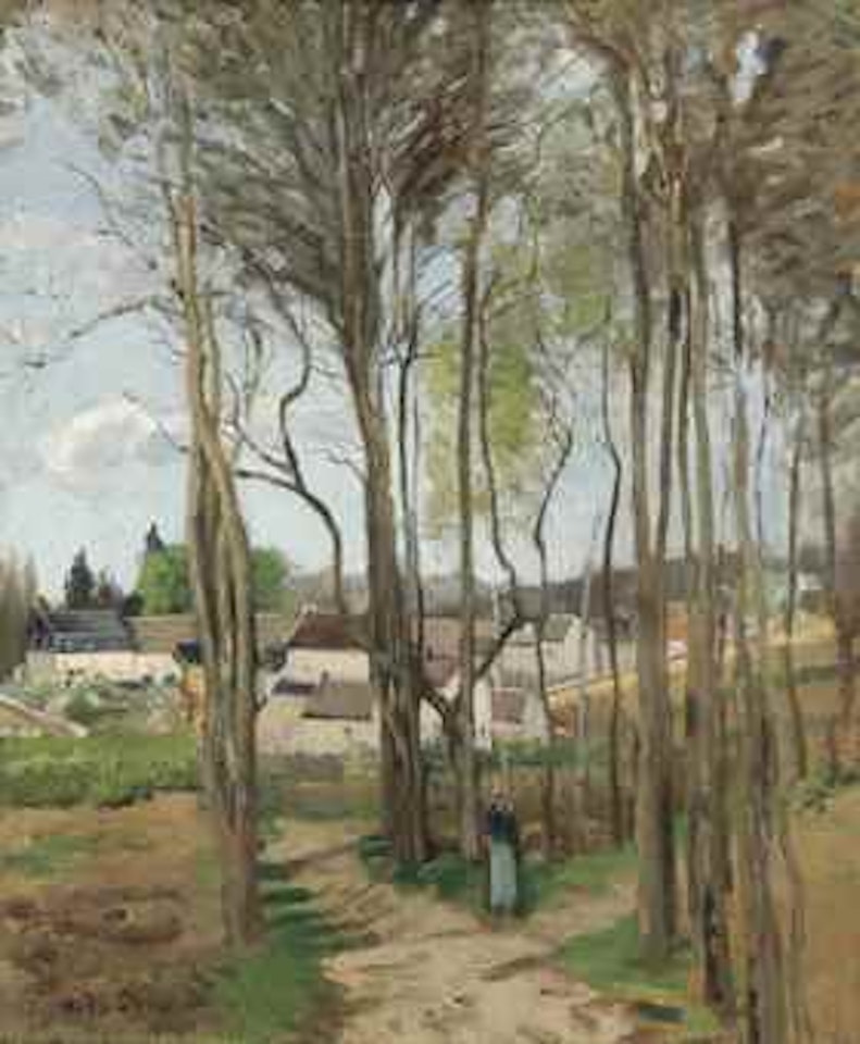 Le village à travers les arbres by Camille Pissarro