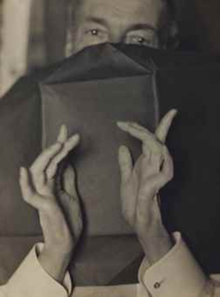 Portrait of a Half-Hidden Man with Expressive Hands (Russell H. Greeley), c. 1930 by Man Ray