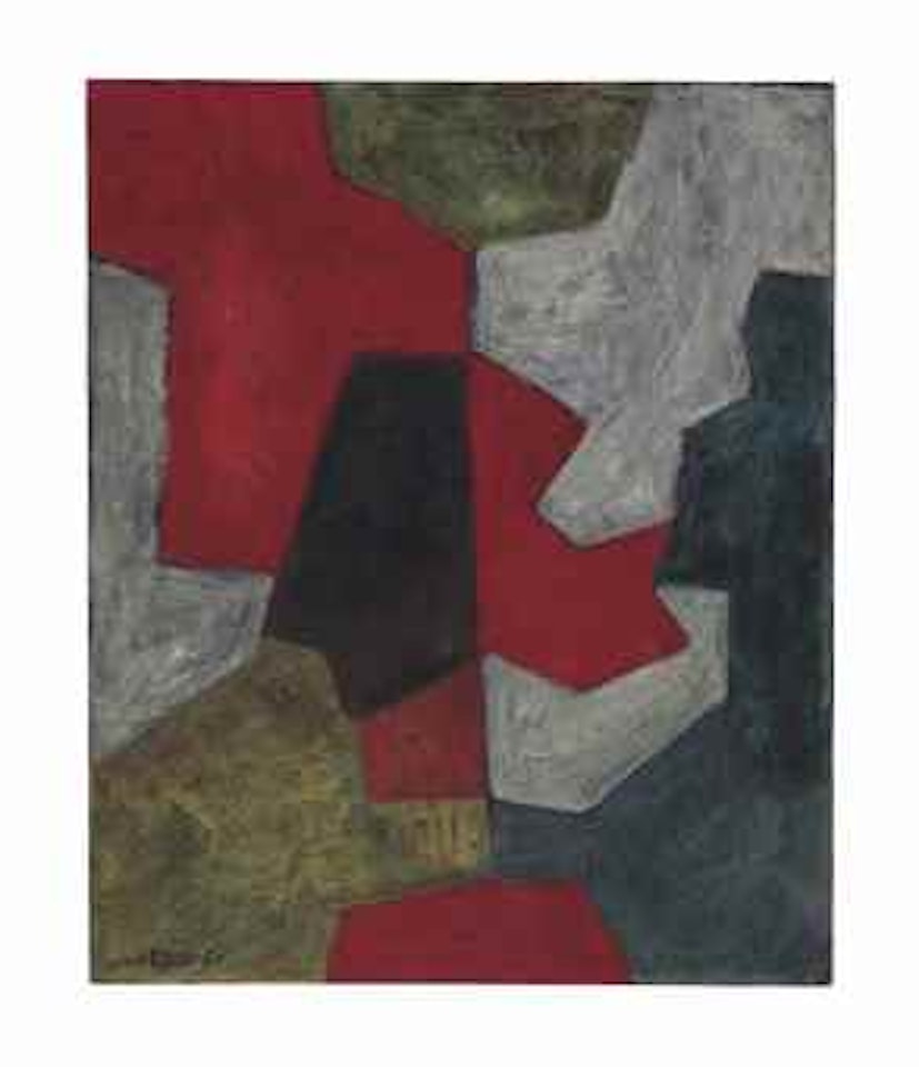 Composition Abstraite: Rouge, Gris et Vert (Abstract Composition: Red, Grey and Green) by Serge Poliakoff