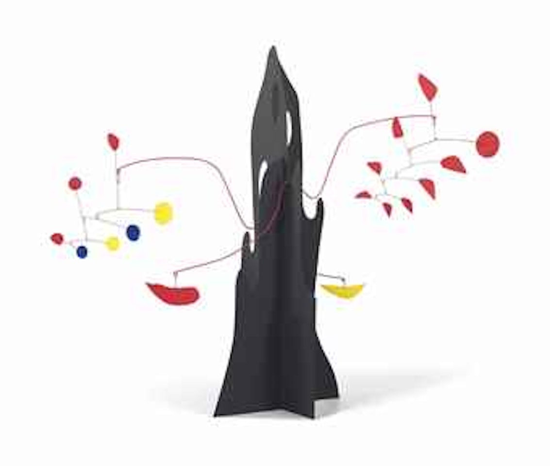 Crag with Yellow Boomerang and Red Eggplant by Alexander Calder