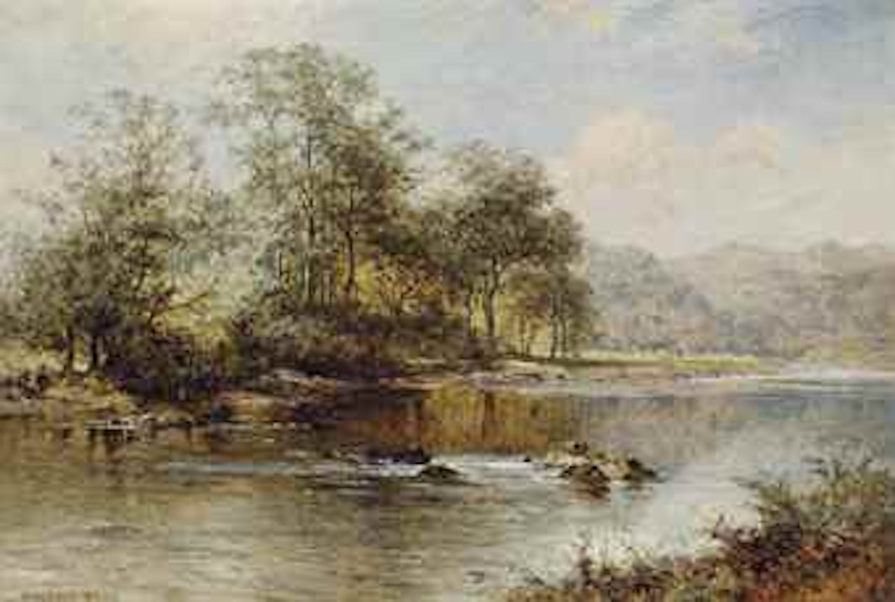 On the river Llugwy, Wales by Benjamin Williams Leader