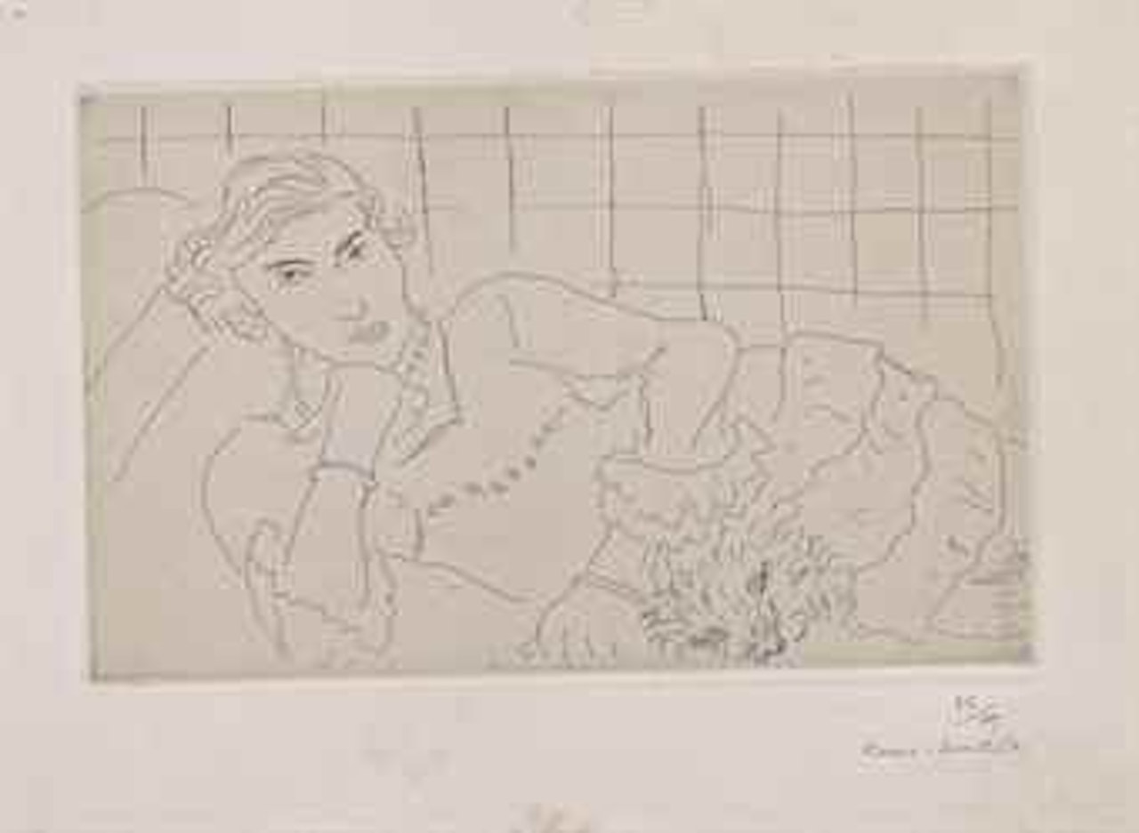 Jeune femme et son chien by Henri Matisse