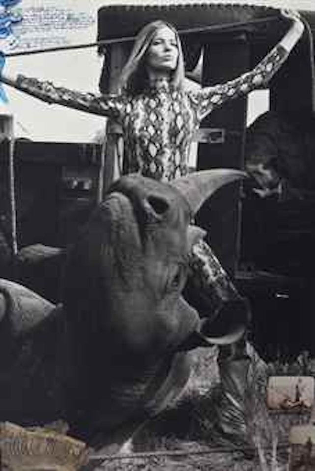 Veruschka von Lehndorff for Vogue, Rhino Roping with Galo Galo, 1964 by Peter Beard