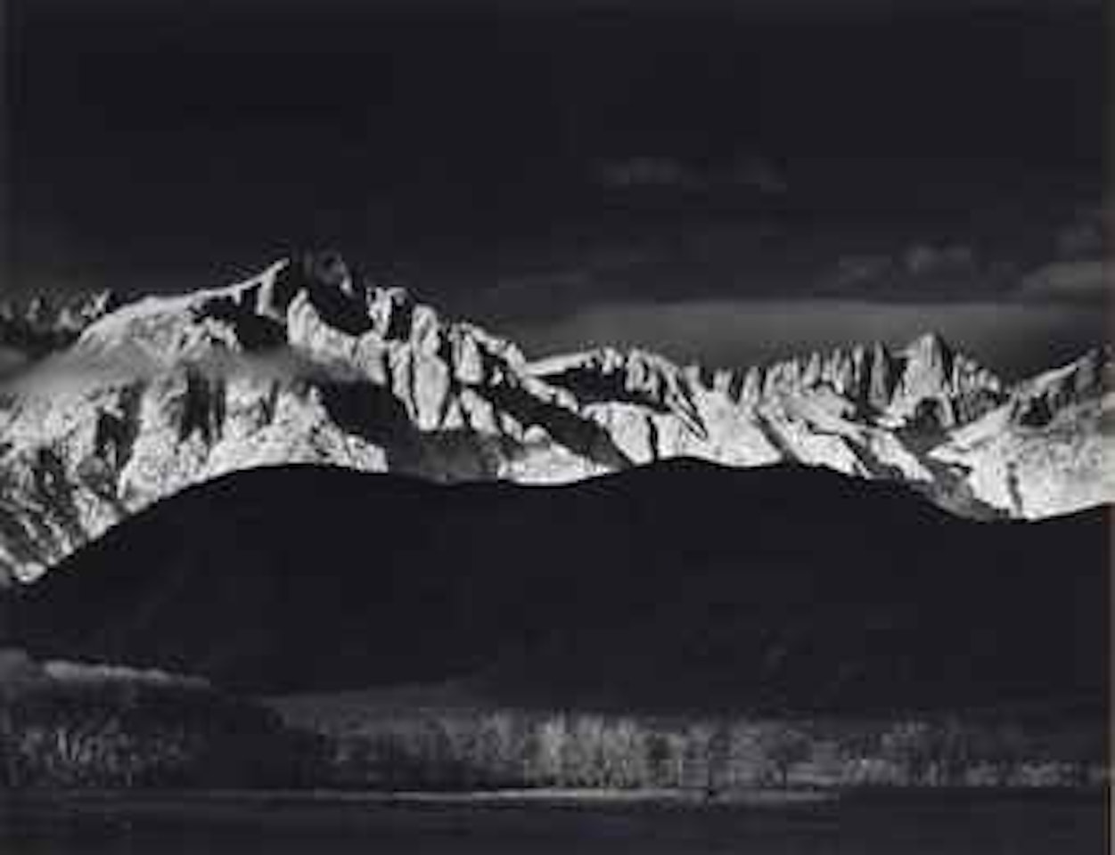 Winter Sunrise, Sierra Nevada from Lone Pine California, 1944 by Ansel Adams