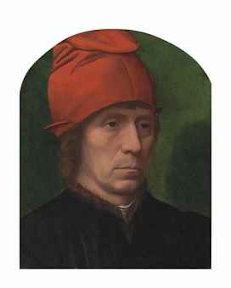 Portrait of a man, bust-length, in a red cap and a black, fur-trimmed doublet by Netherlandish School