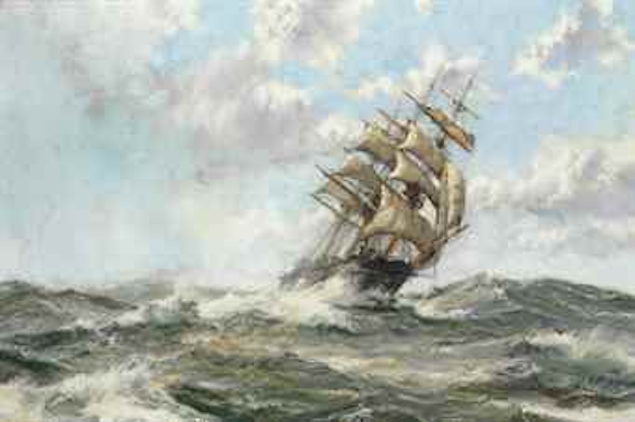 Squally Weather - The 'Southern Cross' of Boston by Montague Dawson