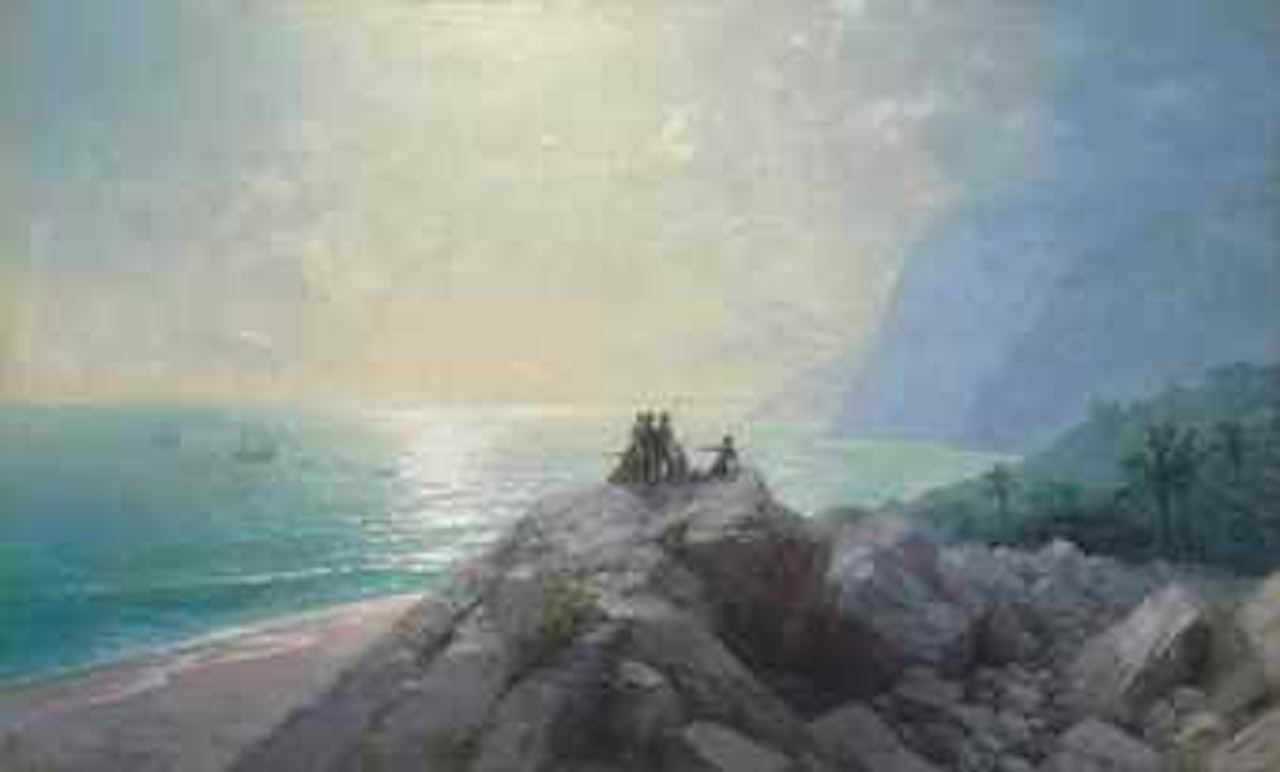 Arrival of the Columbus Flotilla to the American Coast by Ivan Konstantinovich Aivazovsky