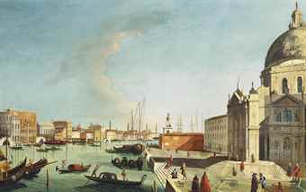 The Grand Canal, Venice, looking East with Santa Maria della Salute by Follower of Canaletto