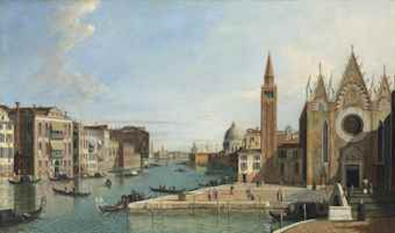 The Grand Canal, Venice, from Santa Maria della Carità, looking towards the Bacino di San Marco by Follower of Canaletto