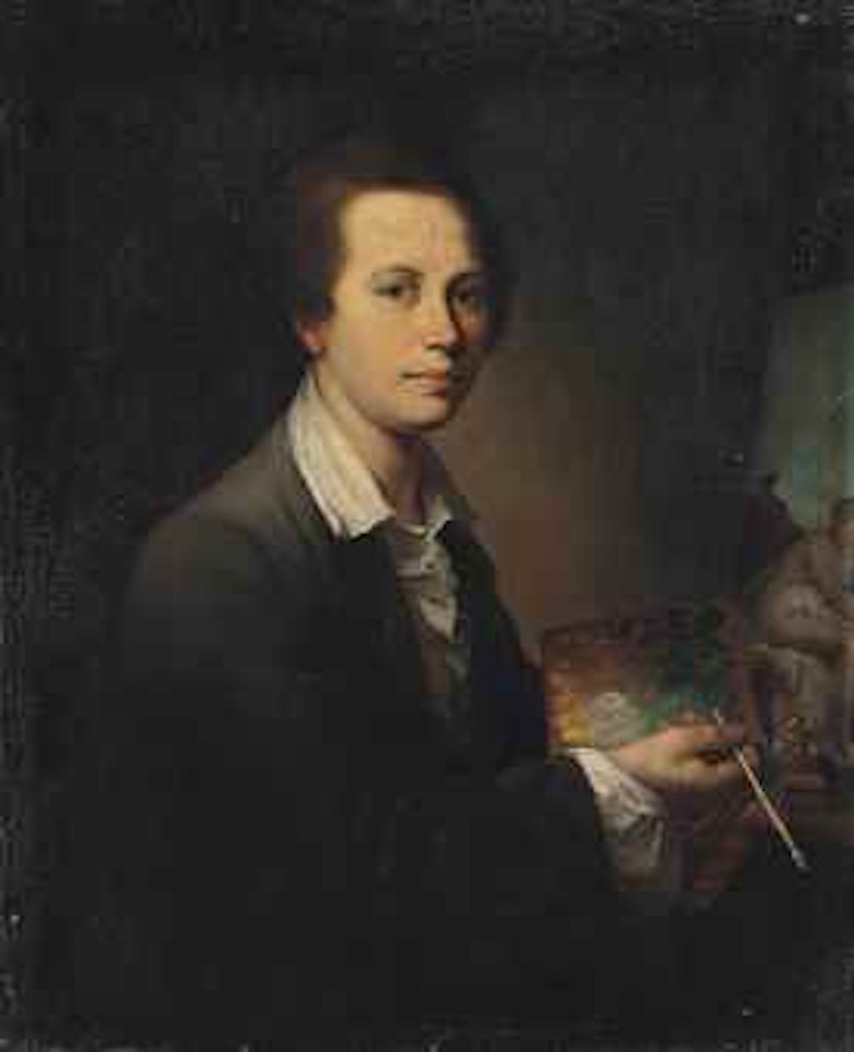 Self-portrait of the artist at his easel by Roman School