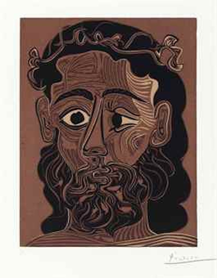 Homme barbu couronné by Pablo Picasso