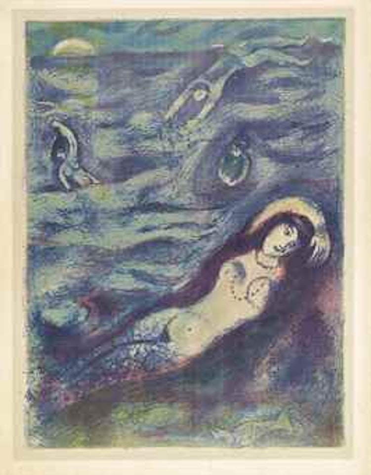 So I came forth of the Sea and sat down on the edge of an island in the moonshine..., Plate 5, from Four Tales from the Arabian Nights by Marc Chagall