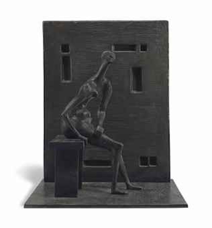 Girl Seated against Square Wall by Henry Moore