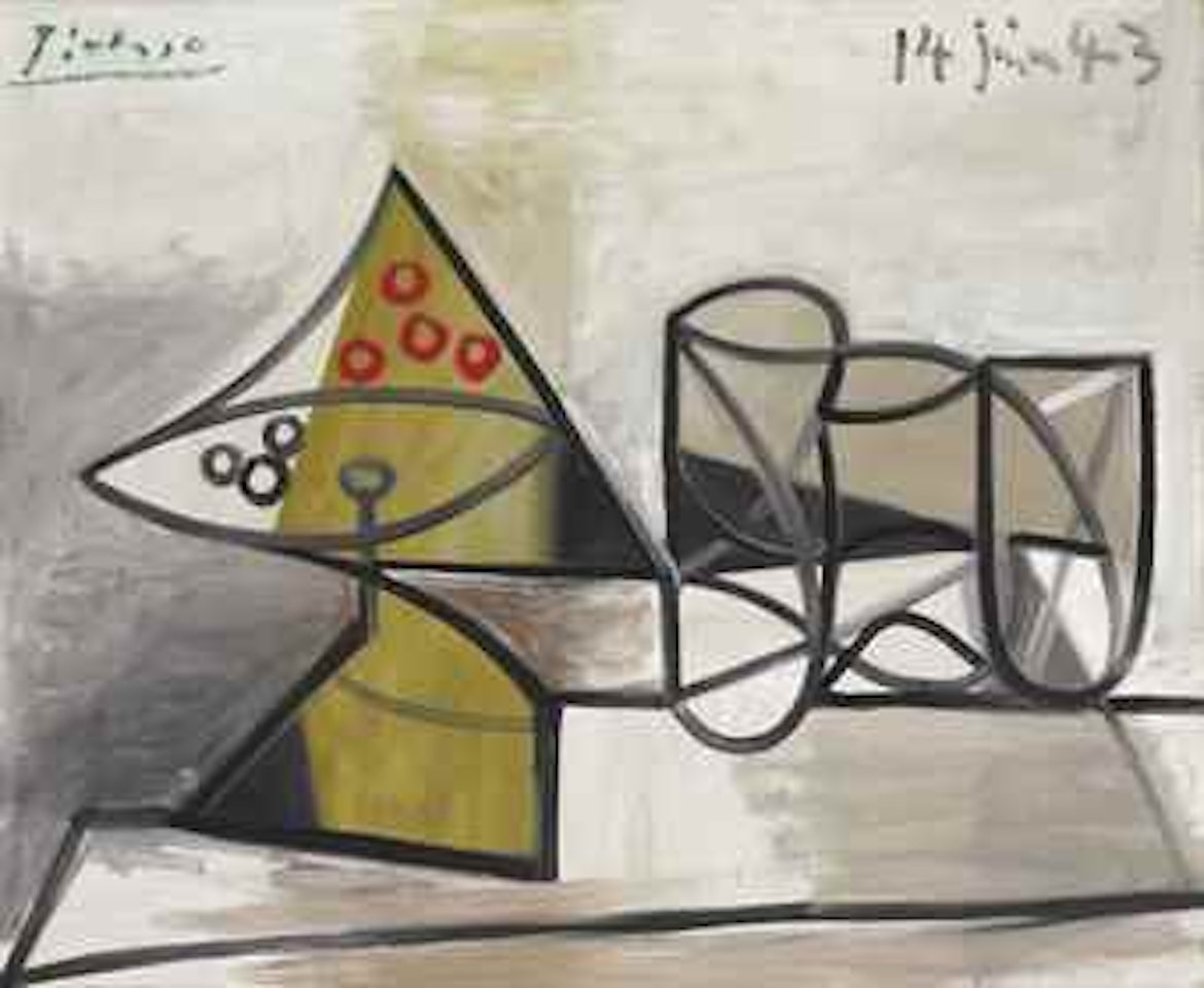 Compotier et verres by Pablo Picasso